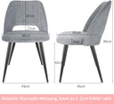 WAFTING Set of 2 Corduroy Dining Chairs Grey