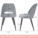 WAFTING Set of 2 Scandinavian Corduroy Dining Chairs