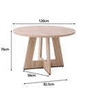 HJhomeheart Round Dining Table, Rustic Style, for 4-6 People