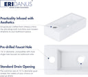 Eridanus Rectangular Ceramic Bathroom Sink - White