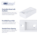 Eridanus Modern Rectangular Ceramic Bathroom Sink