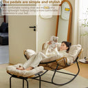 Patio Rocking Outdoor Papasan Chair with Cushion
