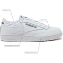 Reebok Mens Club C 85 Mens Tennis Shoes, Casual Fashion White Sneakers for Men Eu 34