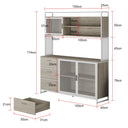 DEZAGCE Industrial Kitchen Sideboard with 3 Doors and Drawers