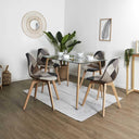 Home Deco Factory Scandinavian Style Patchwork Chairs Set of 2