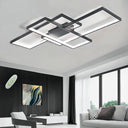 Qiaomao Black LED Ceiling Light (90x50x9cm) with Remote Control - modern geometric design
