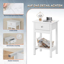WLIVE Modern Wooden Bedside Table with Drawer and Shelf