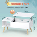 WLIVE Lift Top Coffee Table with Storage - White