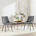 FENZARD Set of  2 Velvet Dining Chairs Black