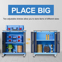 LARBANKE Lockable Steel Tool Cabinet with Wheels and Adjustable Shelves