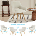 WAFTING Rotatable Dining Chairs with Armrests and Beech Wood Legs