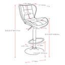 CorLiving Set of 2 Adjustable Height Bar Stools in White