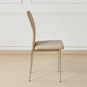 AINPECCA Modern Beige Faux Leather Dining Chairs Set of 6