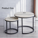 Symylife Set of 2 Round Nesting Tables with Wood Top