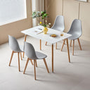 HJhomeheart 4 Grey Dining Chairs with Solid Beech Wood Legs