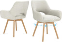 WAFTING Rotatable Dining Chairs with Armrests and Beech Wood Legs