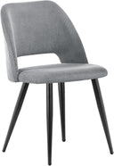 WAFTING Set of 2 Corduroy Dining Chairs Grey
