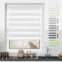 BondFree double roller blind with clamp fastening system, white color, 85 x 150 cm size