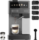 Cecotec Espresso Coffee Machine in Dark Stainless Steel with milk reservoir and control panel