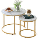 Aboxoo Nesting Coffee Table Set | White & Gold