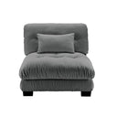 Gray 27 armless sofa with one pillow, featuring a modern design and comfortable chenille fabric