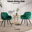 Artiss Green Velvet Dining Chairs Set of 2