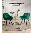 Artiss Set of 2 Green Velvet Dining Chairs