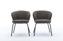 Set of 2 luxury velvet dining chairs with swivel and metal legs