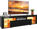 WLIVE TV Cabinet with LED Lowboard for TVs up to 70 Inches - Black