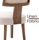 Chairus Upholstered Dining Chairs with Rattan Backrest
