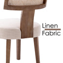 chairus Set of 2 Wooden Upholstered Dining Chairs with Rattan Backrest