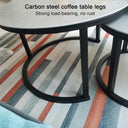 ZXFDMSWJ Round Nesting Coffee Table Set of 2 Marble Steel