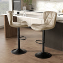 Furnifort Modern Adjustable Faux Leather Bar Chair with Backrest - Black