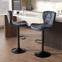 Furnifort Modern Adjustable Faux Leather Bar Chair with Backrest - Black