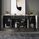 FUFU GAGA Modern 4-Door Buffet Cabinet with Storage Drawer - Black