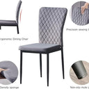 Ainpecca Velvet Armless Dining Chairs Dark Grey Set Of 6