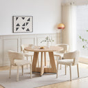 HJhomeheart Round Dining Table, Rustic Style, for 4-6 People