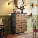 WLIVE 8-Drawer Fabric Dresser with Storage Tower