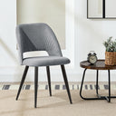 WAFTING Set of 2 Corduroy Dining Chairs Grey