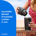 nutribullet Flip Portable Blender with Insulated Cup, Cordless, Black