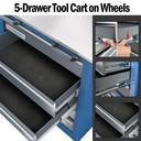 LARBANKE 5-Drawer Rolling Tool Chest with Lockable Cabinet