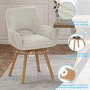 WAFTING Rotatable Dining Chairs with Armrests and Beech Wood Legs