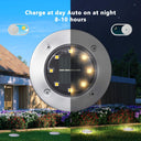 BrizLabs - Solar Ground Lights with 8 Bright LEDs, 600mAh Battery, 8-10 Hours Runtime
