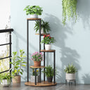 Tribesigns 4-Tier Indoor Corner Plant Stand with Metal Frame