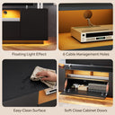 WLIVE Modern Entertainment Center TV Stand with RGB Lights