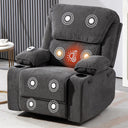 BRTHORY Rocker Recliner Chair with Massage, Heated, 360° Swivel in Dark Grey