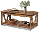 WLIVE 110CM Wood Coffee Table - Matte Brown
