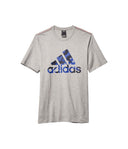 Adidas America T-shirt in medium grey ink with short sleeves and a printed design