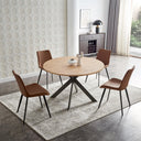 Zerifevni Mid Century Modern 46.4" Round Dining Table Set for 4-6