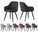 MCC Direct 2x Faux Matte Suede Leather Dining Chairs in Light Grey
